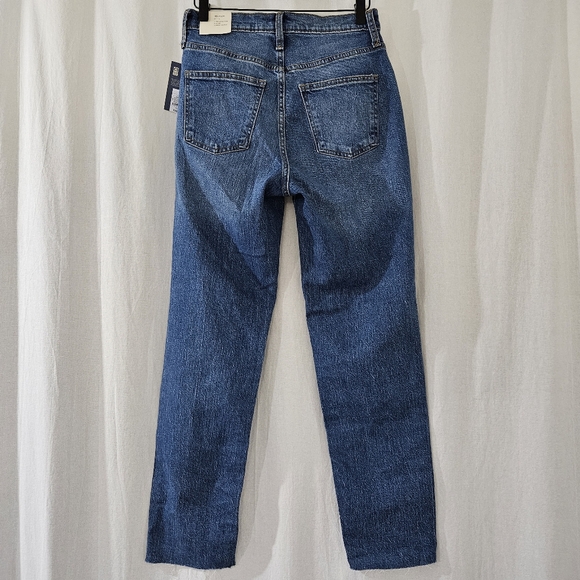 Universal Thread High Rise 90s Slim Comfort Stretch Dark Blue Jeans Size 4 - Picture 8 of 14